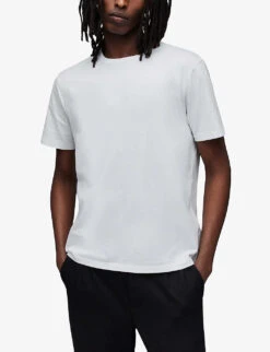 AllSaints Curtis Crewneck Cotton T-shirt -Fit & Flow Clothing Sales Store R04132973 OPTICWHITE ALT02