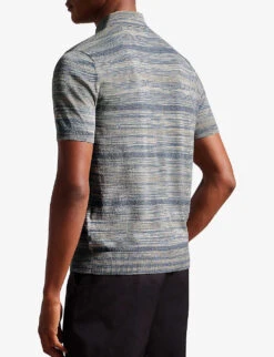 Ted Baker Striped Cotton-blend Polo Shirt 7 Ted Baker Striped Cotton-blend Polo Shirt -Fit & Flow Clothing Sales Store R04133328 STONE ALT03