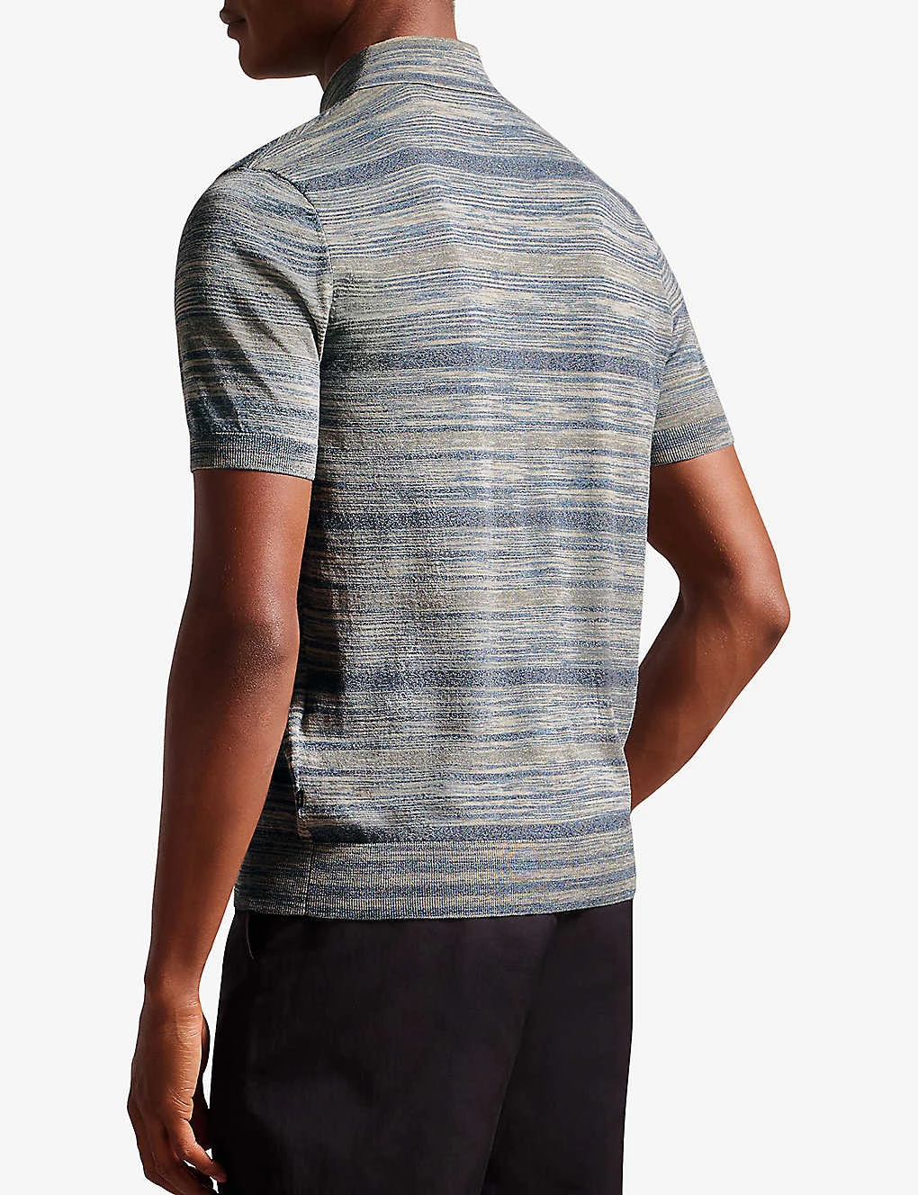 Ted Baker Striped Cotton-blend Polo Shirt 4 Ted Baker Striped Cotton-blend Polo Shirt - Image 4