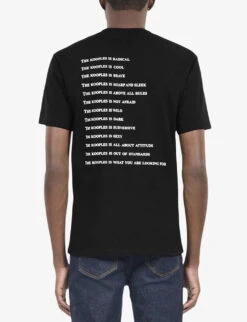 THE KOOPLES Graphic-print Relaxed-fit Cotton T-shirt 8 THE KOOPLES Graphic-print Relaxed-fit Cotton T-shirt -Fit & Flow Clothing Sales Store R04134638 BLA01 ALT03