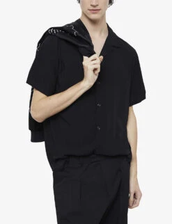 THE KOOPLES Straight-fit Hawaiian Woven Shirt -Fit & Flow Clothing Sales Store R04134657 BLA01 ALT02