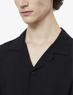 THE KOOPLES Straight-fit Hawaiian Woven Shirt -Fit & Flow Clothing Sales Store R04134657 BLA01 ALT04