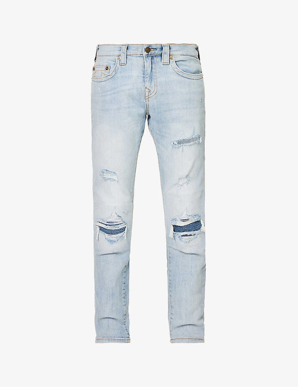 True Religion Ultra Skinny Distressed Tapered-leg Slim-fit Stretch-denim Jeans 1 True Religion Ultra Skinny Distressed Tapered-leg Slim-fit Stretch-denim Jeans
