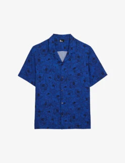 THE KOOPLES Graphic-print Camp-collar Woven Shirt