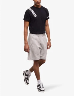 THE KOOPLES Elasticated-waist Regular-fit Cotton-jersey Shorts -Fit & Flow Clothing Sales Store R04136810 GRY53 ALT02