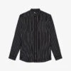 THE KOOPLES Stripe-pattern Collarless Cotton Shirt