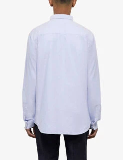 THE KOOPLES Patch-pocket Casual-fit Cotton Shirt -Fit & Flow Clothing Sales Store R04137106 BLU03 ALT03