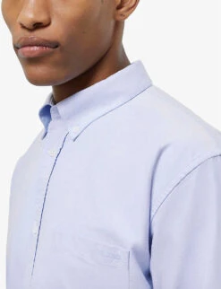 THE KOOPLES Patch-pocket Casual-fit Cotton Shirt -Fit & Flow Clothing Sales Store R04137106 BLU03 ALT04