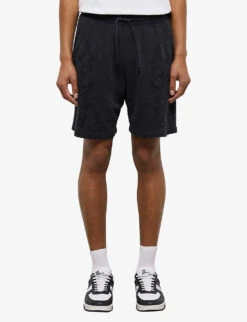 THE KOOPLES Embroidered Wide-leg Cotton-jersey Shorts -Fit & Flow Clothing Sales Store R04137388 BLA55 ALT02