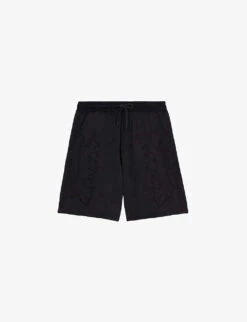 THE KOOPLES Embroidered Wide-leg Cotton-jersey Shorts