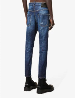 DSQUARED2 Skater Paint-splatter Slim-fit Stretch-denim Jeans -Fit & Flow Clothing Sales Store R04137436 NAVY ALT03