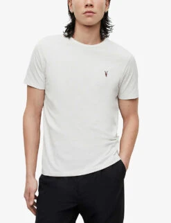 AllSaints Brace Regular-fit Brushed Organic-cotton T-shirt -Fit & Flow Clothing Sales Store R04138001 SOFTWHITE ALT02