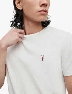 AllSaints Brace Regular-fit Brushed Organic-cotton T-shirt -Fit & Flow Clothing Sales Store R04138001 SOFTWHITE ALT04