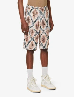 Snake Tan Graphic-print Relaxed-fit Woven Shorts -Fit & Flow Clothing Sales Store R04140909 TAN ALT02