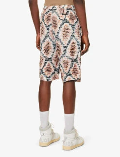 Snake Tan Graphic-print Relaxed-fit Woven Shorts -Fit & Flow Clothing Sales Store R04140909 TAN ALT03