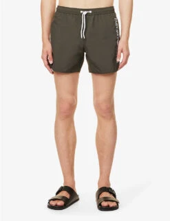 Emporio Armani Logo-embroidered Elasticated-waist Swim Shorts -Fit & Flow Clothing Sales Store R04142631 TERRADARKLAND ALT02