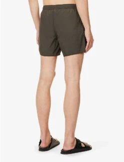 Emporio Armani Logo-embroidered Elasticated-waist Swim Shorts -Fit & Flow Clothing Sales Store R04142631 TERRADARKLAND ALT03