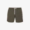 Emporio Armani Logo-embroidered Elasticated-waist Swim Shorts