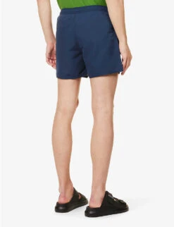 Emporio Armani Logo-badge Elasticated-waist Swim Shorts -Fit & Flow Clothing Sales Store R04142632 BLUNAVYNAVYBLUE ALT03
