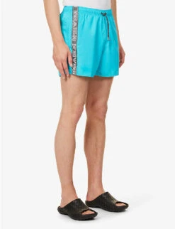 Emporio Armani Logo-print Elasticated-waist Swim Shorts -Fit & Flow Clothing Sales Store R04142634 TURCHESETURQUOISE ALT02