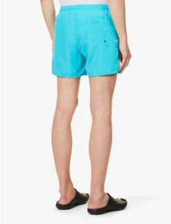 Emporio Armani Logo-print Elasticated-waist Swim Shorts -Fit & Flow Clothing Sales Store R04142634 TURCHESETURQUOISE ALT03
