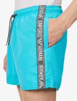 Emporio Armani Logo-print Elasticated-waist Swim Shorts -Fit & Flow Clothing Sales Store R04142634 TURCHESETURQUOISE ALT04