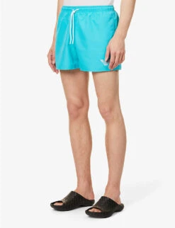 Emporio Armani Essential Logo-embroidered Elasticated-waist Swim Shorts -Fit & Flow Clothing Sales Store R04142640 TURCHESETURQUOISE ALT02