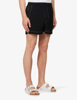 Contrast-stitch Patch-pocket Woven Shorts -Fit & Flow Clothing Sales Store R04144734 BLACK ALT02