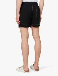 Contrast-stitch Patch-pocket Woven Shorts -Fit & Flow Clothing Sales Store R04144734 BLACK ALT03