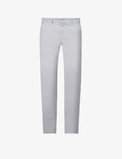 7 For All Mankind Slimmy Brand-patch Slim-fit Tapered-leg Stretch-cotton Trousers