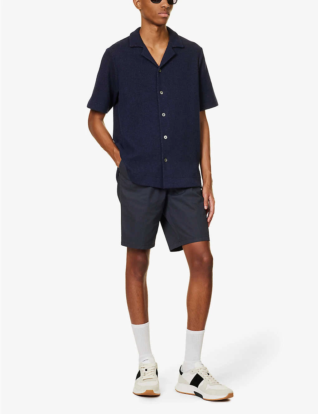 Emporio Armani Brand-plaque Regular-fit Stretch-cotton Shorts 2 Emporio Armani Brand-plaque Regular-fit Stretch-cotton Shorts - Image 2