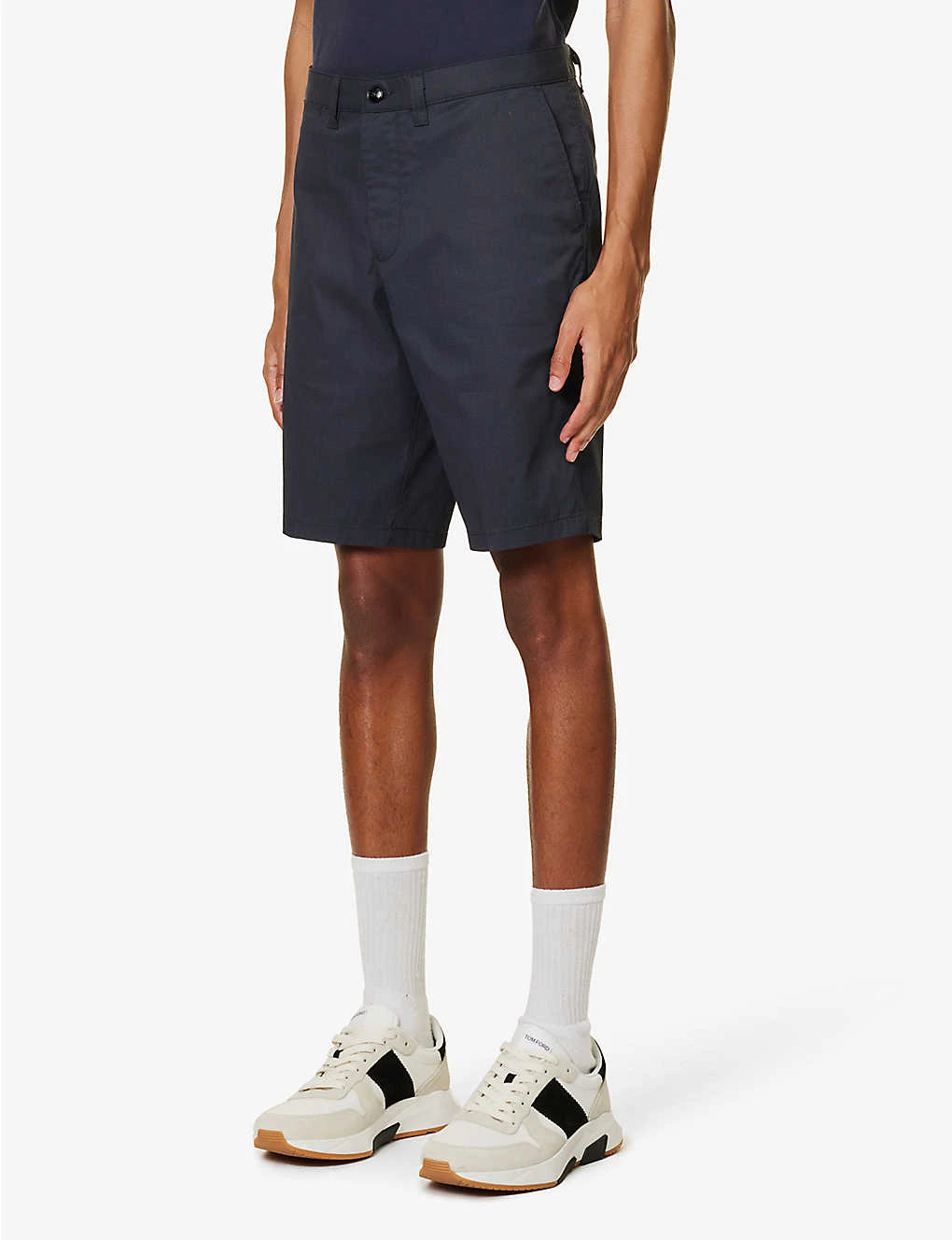 Emporio Armani Brand-plaque Regular-fit Stretch-cotton Shorts 3 Emporio Armani Brand-plaque Regular-fit Stretch-cotton Shorts - Image 3