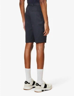 Emporio Armani Brand-plaque Regular-fit Stretch-cotton Shorts 8 Emporio Armani Brand-plaque Regular-fit Stretch-cotton Shorts -Fit & Flow Clothing Sales Store R04145218 BLUNAVY ALT03