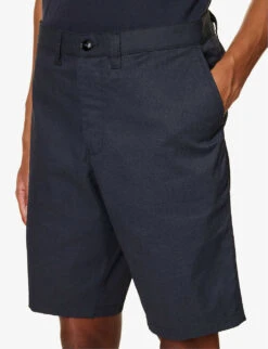 Emporio Armani Brand-plaque Regular-fit Stretch-cotton Shorts 9 Emporio Armani Brand-plaque Regular-fit Stretch-cotton Shorts -Fit & Flow Clothing Sales Store R04145218 BLUNAVY ALT04