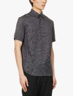 Emporio Armani Micro-dotted Pattern Woven Shirt 7 Emporio Armani Micro-dotted Pattern Woven Shirt -Fit & Flow Clothing Sales Store R04145231 NAVYXBCO ALT02