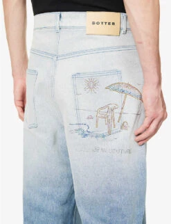 Caribbean Rhinestone-embellished Relaxed-fit Organic-denim Jeans -Fit & Flow Clothing Sales Store R04146767 DENIMWASH ALT04