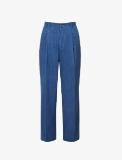 Natural-dye Handwoven Regular-fit Cotton Trousers