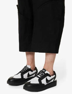 Panelled Cropped Wide-leg High-rise Relaxed-fit Woven Trousers -Fit & Flow Clothing Sales Store R04146907 BLACK ALT04