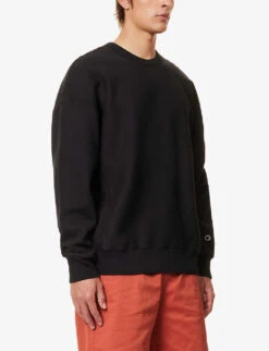 Champion Logo-patch Crewneck Cotton-blend Sweatshirt -Fit & Flow Clothing Sales Store R04147784 NBK ALT02