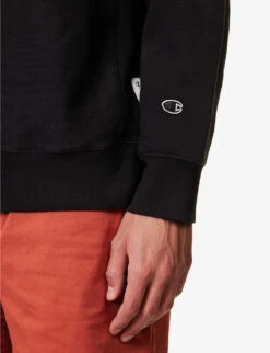 Champion Logo-patch Crewneck Cotton-blend Sweatshirt -Fit & Flow Clothing Sales Store R04147784 NBK ALT04