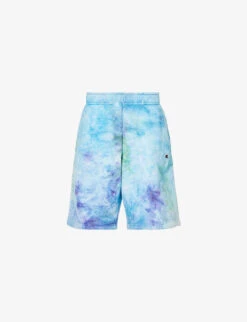 Champion Tie-dye Brand-appliqué Cotton-blend Bermuda Shorts