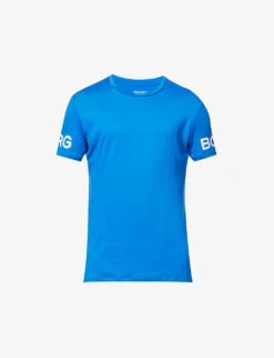 Bjorn Borg Brand-print Crewneck Recycled-polyester-blend T-shirt