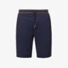 PAUL SMITH Polka Dot-embossed Striped-trim Cotton-blend Shorts