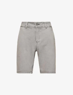 Paige Thompson Slip-pocket Stretch-cotton And Rayon-blend Denim Shorts