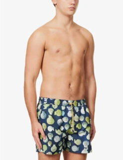 PAUL SMITH Graphic-pattern Drawstring-waistband Recycled-polyester-blend Swim Shorts -Fit & Flow Clothing Sales Store R04148455 BLUES ALT02