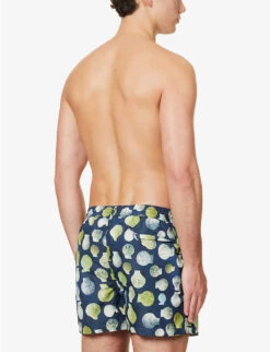 PAUL SMITH Graphic-pattern Drawstring-waistband Recycled-polyester-blend Swim Shorts -Fit & Flow Clothing Sales Store R04148455 BLUES ALT03
