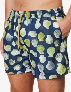 PAUL SMITH Graphic-pattern Drawstring-waistband Recycled-polyester-blend Swim Shorts -Fit & Flow Clothing Sales Store R04148455 BLUES ALT04