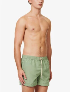 PAUL SMITH Happy Face Brand-embroidered Recycled-polyester Swim Shorts -Fit & Flow Clothing Sales Store R04148456 GREENS ALT02