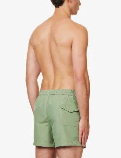 PAUL SMITH Happy Face Brand-embroidered Recycled-polyester Swim Shorts -Fit & Flow Clothing Sales Store R04148456 GREENS ALT03