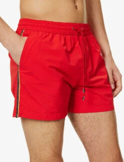 PAUL SMITH Artist Stripe Grosgrain-trim Recycled-polyamide Swim Shorts -Fit & Flow Clothing Sales Store R04148458 REDS ALT04
